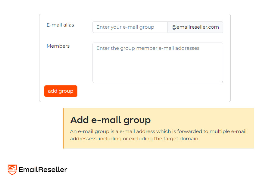 create an e-mail group with members